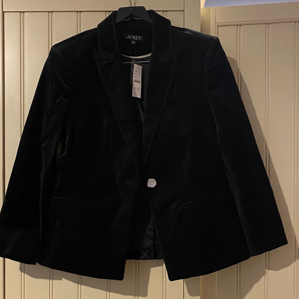 J. Crew Women's Elegant Black Velvet Blazer